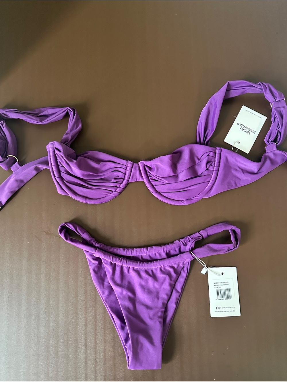 Women’s Purple Bikini Set - Underwire Top & High-Cut Bottom